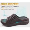 imageKuaiLu Womens Recovery Sandals With Comfortable Plantar Fasciitis SupportLadies Orthotic Open Toe Sport Slides Thick Cushion Reduces Stress on FeetJoints ampamp Back PostExerciseBrown