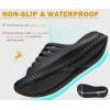 imageKuaiLu Womens Recovery Sandals With Comfortable Plantar Fasciitis SupportLadies Orthotic Open Toe Sport Slides Thick Cushion Reduces Stress on FeetJoints ampamp Back PostExerciseAll Black