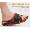 imageKuaiLu Womens Recovery Sandals With Comfortable Plantar Fasciitis SupportLadies Orthotic Open Toe Sport Slides Thick Cushion Reduces Stress on FeetJoints ampamp Back PostExerciseCamo Black Red
