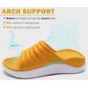 imageKuaiLu Womens Recovery Sandals With Comfortable Plantar Fasciitis SupportLadies Orthotic Open Toe Sport Slides Thick Cushion Reduces Stress on FeetJoints ampamp Back PostExerciseYellow White