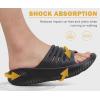 imageKuaiLu Womens Recovery Sandals With Comfortable Plantar Fasciitis SupportLadies Orthotic Open Toe Sport Slides Thick Cushion Reduces Stress on FeetJoints ampamp Back PostExerciseAll Black