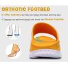 imageKuaiLu Womens Recovery Sandals With Comfortable Plantar Fasciitis SupportLadies Orthotic Open Toe Sport Slides Thick Cushion Reduces Stress on FeetJoints ampamp Back PostExerciseYellow White