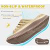 imageKuaiLu Womens Recovery Sandals With Comfortable Plantar Fasciitis SupportLadies Orthotic Open Toe Sport Slides Thick Cushion Reduces Stress on FeetJoints ampamp Back PostExerciseKhaki Brown