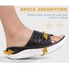imageKuaiLu Womens Recovery Sandals With Comfortable Plantar Fasciitis SupportLadies Orthotic Open Toe Sport Slides Thick Cushion Reduces Stress on FeetJoints ampamp Back PostExerciseBlack White