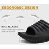 imageKuaiLu Womens Recovery Sandals With Comfortable Plantar Fasciitis SupportLadies Orthotic Open Toe Sport Slides Thick Cushion Reduces Stress on FeetJoints ampamp Back PostExerciseAll Black
