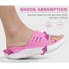 imageKuaiLu Womens Recovery Sandals With Comfortable Plantar Fasciitis SupportLadies Orthotic Open Toe Sport Slides Thick Cushion Reduces Stress on FeetJoints ampamp Back PostExercisePink White