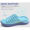 imageKuaiLu Womens Recovery Sandals With Comfortable Plantar Fasciitis SupportLadies Orthotic Open Toe Sport Slides Thick Cushion Reduces Stress on FeetJoints ampamp Back PostExerciseBlue Purple