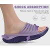 imageKuaiLu Womens Recovery Sandals With Comfortable Plantar Fasciitis SupportLadies Orthotic Open Toe Sport Slides Thick Cushion Reduces Stress on FeetJoints ampamp Back PostExerciseDouble Purple