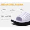 imageKuaiLu Womens Recovery Sandals With Comfortable Plantar Fasciitis SupportLadies Orthotic Open Toe Sport Slides Thick Cushion Reduces Stress on FeetJoints ampamp Back PostExerciseWhite Black