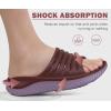 imageKuaiLu Womens Recovery Sandals With Comfortable Plantar Fasciitis SupportLadies Orthotic Open Toe Sport Slides Thick Cushion Reduces Stress on FeetJoints ampamp Back PostExerciseBrown Purple
