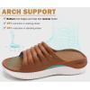 imageKuaiLu Womens Recovery Sandals With Comfortable Plantar Fasciitis SupportLadies Orthotic Open Toe Sport Slides Thick Cushion Reduces Stress on FeetJoints ampamp Back PostExerciseKhaki White