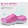 imageKuaiLu Womens Recovery Sandals With Comfortable Plantar Fasciitis SupportLadies Orthotic Open Toe Sport Slides Thick Cushion Reduces Stress on FeetJoints ampamp Back PostExercisePink White