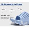 imageKuaiLu Womens Recovery Sandals With Comfortable Plantar Fasciitis SupportLadies Orthotic Open Toe Sport Slides Thick Cushion Reduces Stress on FeetJoints ampamp Back PostExerciseCamo Blue