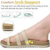 imageKuaiLu Womens Slides Sandals with Plantar Fasciitis Arch Support Fashion Comfort Adjustable Flat Sandals Ladies Lightweight Orthotic Slip on SandalsBeige