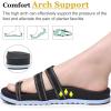 imageKuaiLu Womens Slides Sandals with Plantar Fasciitis Arch Support Fashion Comfort Adjustable Flat Sandals Ladies Lightweight Orthotic Slip on SandalsBlackWhite