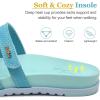 imageKuaiLu Womens Slides Sandals with Plantar Fasciitis Arch Support Fashion Comfort Adjustable Flat Sandals Ladies Lightweight Orthotic Slip on SandalsBlue
