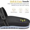 imageKuaiLu Womens Slides Sandals with Plantar Fasciitis Arch Support Fashion Comfort Adjustable Flat Sandals Ladies Lightweight Orthotic Slip on SandalsBlackWhite
