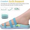 imageKuaiLu Womens Slides Sandals with Plantar Fasciitis Arch Support Fashion Comfort Adjustable Flat Sandals Ladies Lightweight Orthotic Slip on SandalsBlue