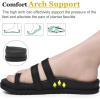 imageKuaiLu Womens Slides Sandals with Plantar Fasciitis Arch Support Fashion Comfort Adjustable Flat Sandals Ladies Lightweight Orthotic Slip on SandalsBlack
