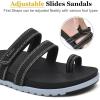 imageKuaiLu Womens Slides Sandals with Plantar Fasciitis Arch Support Fashion Comfort Adjustable Flat Sandals Ladies Lightweight Orthotic Slip on SandalsBlackWhite