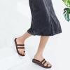 imageKuaiLu Womens Slides Sandals with Plantar Fasciitis Arch Support Fashion Comfort Adjustable Flat Sandals Ladies Lightweight Orthotic Slip on SandalsBrown