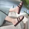 imageKuaiLu Womens Slides Sandals with Plantar Fasciitis Arch Support Fashion Comfort Adjustable Flat Sandals Ladies Lightweight Orthotic Slip on SandalsBrown