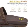 imageKuaiLu Womens Slides Sandals with Plantar Fasciitis Arch Support Fashion Comfort Adjustable Flat Sandals Ladies Lightweight Orthotic Slip on SandalsBrown
