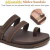 imageKuaiLu Womens Slides Sandals with Plantar Fasciitis Arch Support Fashion Comfort Adjustable Flat Sandals Ladies Lightweight Orthotic Slip on SandalsBrown
