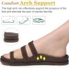 imageKuaiLu Womens Slides Sandals with Plantar Fasciitis Arch Support Fashion Comfort Adjustable Flat Sandals Ladies Lightweight Orthotic Slip on SandalsBrown