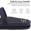 imageKuaiLu Womens Slides Sandals with Plantar Fasciitis Arch Support Fashion Comfort Adjustable Flat Sandals Ladies Lightweight Orthotic Slip on SandalsDarkblue