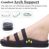 imageKuaiLu Womens Slides Sandals with Plantar Fasciitis Arch Support Fashion Comfort Adjustable Flat Sandals Ladies Lightweight Orthotic Slip on SandalsDarkblue