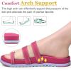 imageKuaiLu Womens Slides Sandals with Plantar Fasciitis Arch Support Fashion Comfort Adjustable Flat Sandals Ladies Lightweight Orthotic Slip on SandalsFuchsia