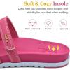 imageKuaiLu Womens Slides Sandals with Plantar Fasciitis Arch Support Fashion Comfort Adjustable Flat Sandals Ladies Lightweight Orthotic Slip on SandalsFuchsia