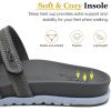 imageKuaiLu Womens Slides Sandals with Plantar Fasciitis Arch Support Fashion Comfort Adjustable Flat Sandals Ladies Lightweight Orthotic Slip on SandalsGrey
