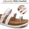 imageKuaiLu Womens Slides Sandals with Plantar Fasciitis Arch Support Fashion Comfort Adjustable Flat Sandals Ladies Lightweight Orthotic Slip on SandalsKhaki White