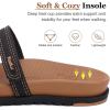 imageKuaiLu Womens Slides Sandals with Plantar Fasciitis Arch Support Fashion Comfort Adjustable Flat Sandals Ladies Lightweight Orthotic Slip on SandalsKhaki Black