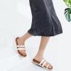 imageKuaiLu Womens Slides Sandals with Plantar Fasciitis Arch Support Fashion Comfort Adjustable Flat Sandals Ladies Lightweight Orthotic Slip on SandalsKhaki White