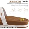 imageKuaiLu Womens Slides Sandals with Plantar Fasciitis Arch Support Fashion Comfort Adjustable Flat Sandals Ladies Lightweight Orthotic Slip on SandalsKhaki White