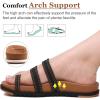 imageKuaiLu Womens Slides Sandals with Plantar Fasciitis Arch Support Fashion Comfort Adjustable Flat Sandals Ladies Lightweight Orthotic Slip on SandalsKhaki Black