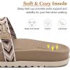 imageKuaiLu Womens Slides Sandals with Plantar Fasciitis Arch Support Fashion Comfort Adjustable Flat Sandals Ladies Lightweight Orthotic Slip on SandalsStylish Beige