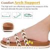 imageKuaiLu Womens Slides Sandals with Plantar Fasciitis Arch Support Fashion Comfort Adjustable Flat Sandals Ladies Lightweight Orthotic Slip on SandalsStylish White Khaki