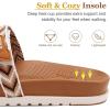 imageKuaiLu Womens Slides Sandals with Plantar Fasciitis Arch Support Fashion Comfort Adjustable Flat Sandals Ladies Lightweight Orthotic Slip on SandalsStylish White Khaki