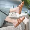 imageKuaiLu Womens Slides Sandals with Plantar Fasciitis Arch Support Fashion Comfort Adjustable Flat Sandals Ladies Lightweight Orthotic Slip on SandalsTan