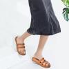 imageKuaiLu Womens Slides Sandals with Plantar Fasciitis Arch Support Fashion Comfort Adjustable Flat Sandals Ladies Lightweight Orthotic Slip on SandalsTan