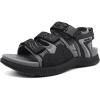 imageKuaiLu Mens Hiking Sandals with Arch Support Orthopedic Walking Recovery Sandals for Plantar Fasciitis Open Toe Summer Athletic Sport Comfortable Cushion Breathable Outdoor Water Sandals Size713Grey Black