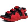 imageKuaiLu Mens Hiking Sandals with Arch Support Orthopedic Walking Recovery Sandals for Plantar Fasciitis Open Toe Summer Athletic Sport Comfortable Cushion Breathable Outdoor Water Sandals Size713Red Black