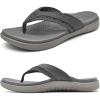 imageKuaiLu Mens Sport Flip Flops Comfort Orthotic Thong Sandals with Plantar Fasciitis Arch Support Outdoor Summer Beach Size 715Grey