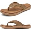 imageKuaiLu Mens Sport Flip Flops Comfort Orthotic Thong Sandals with Plantar Fasciitis Arch Support Outdoor Summer Beach Size 715Khaki