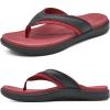 imageKuaiLu Mens Sport Flip Flops Comfort Orthotic Thong Sandals with Plantar Fasciitis Arch Support Outdoor Summer Beach Size 715Red Black