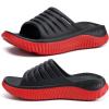imageKuaiLu Womens Recovery Sandals With Comfortable Plantar Fasciitis SupportLadies Orthotic Open Toe Sport Slides Thick Cushion Reduces Stress on FeetJoints ampamp Back PostExerciseBlackRed